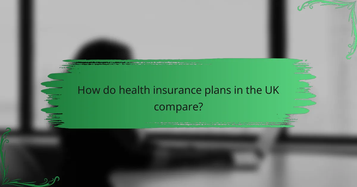 How do health insurance plans in the UK compare?