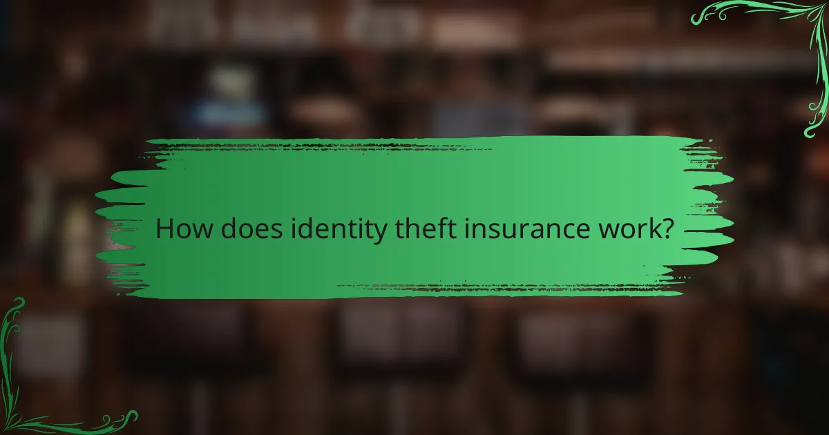 How does identity theft insurance work?