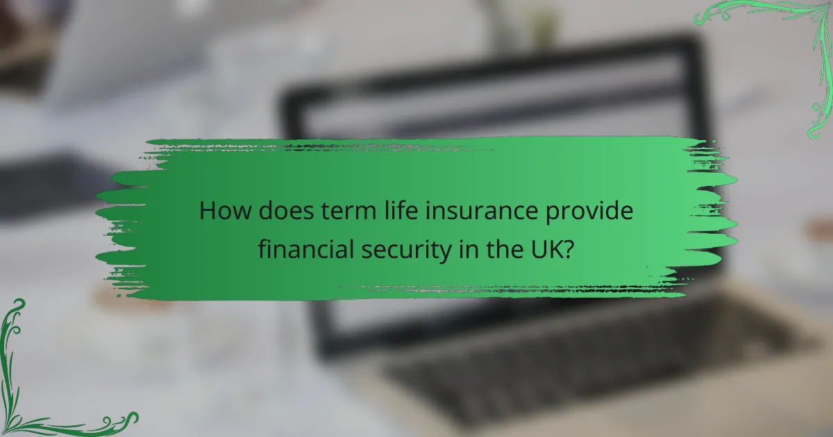 How does term life insurance provide financial security in the UK?