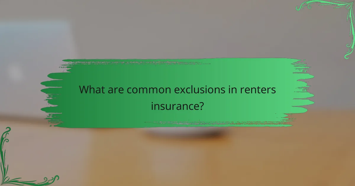 What are common exclusions in renters insurance?
