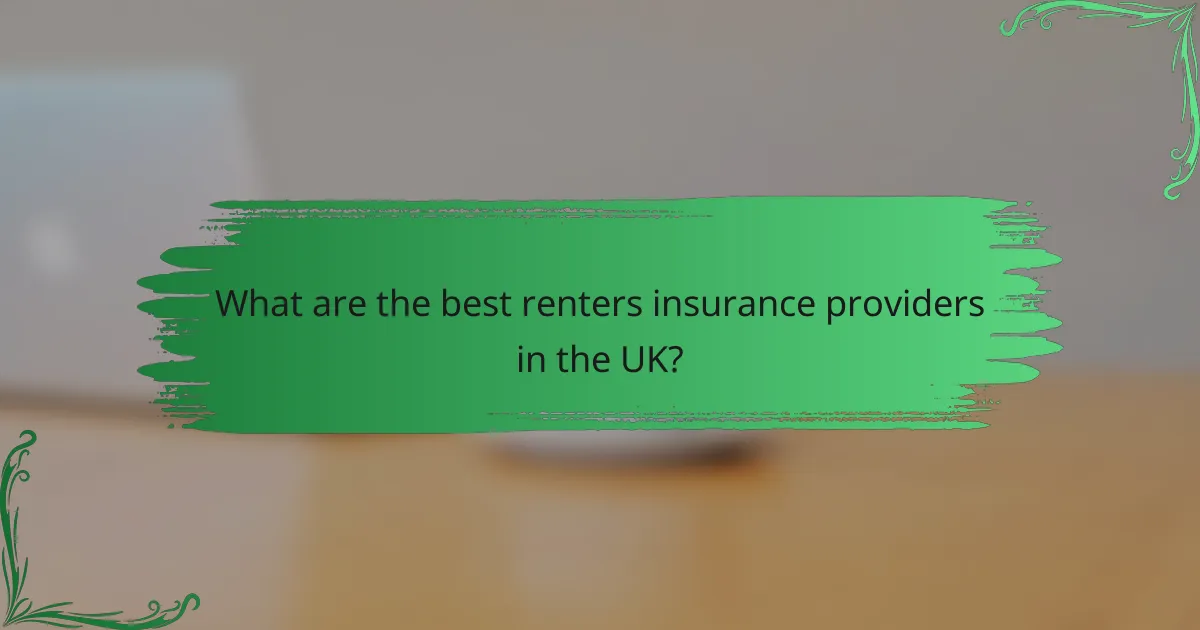What are the best renters insurance providers in the UK?