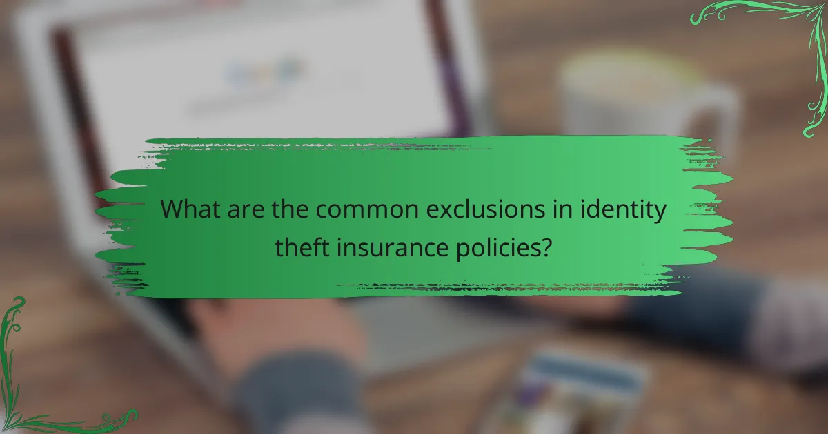 What are the common exclusions in identity theft insurance policies?