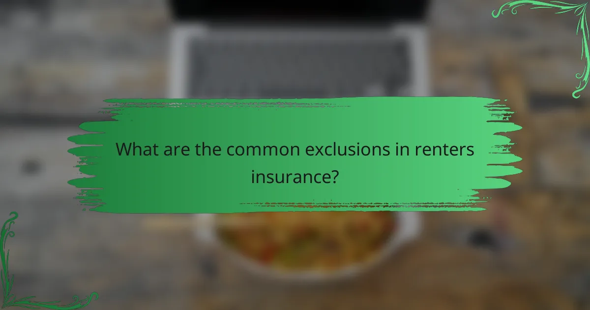 What are the common exclusions in renters insurance?