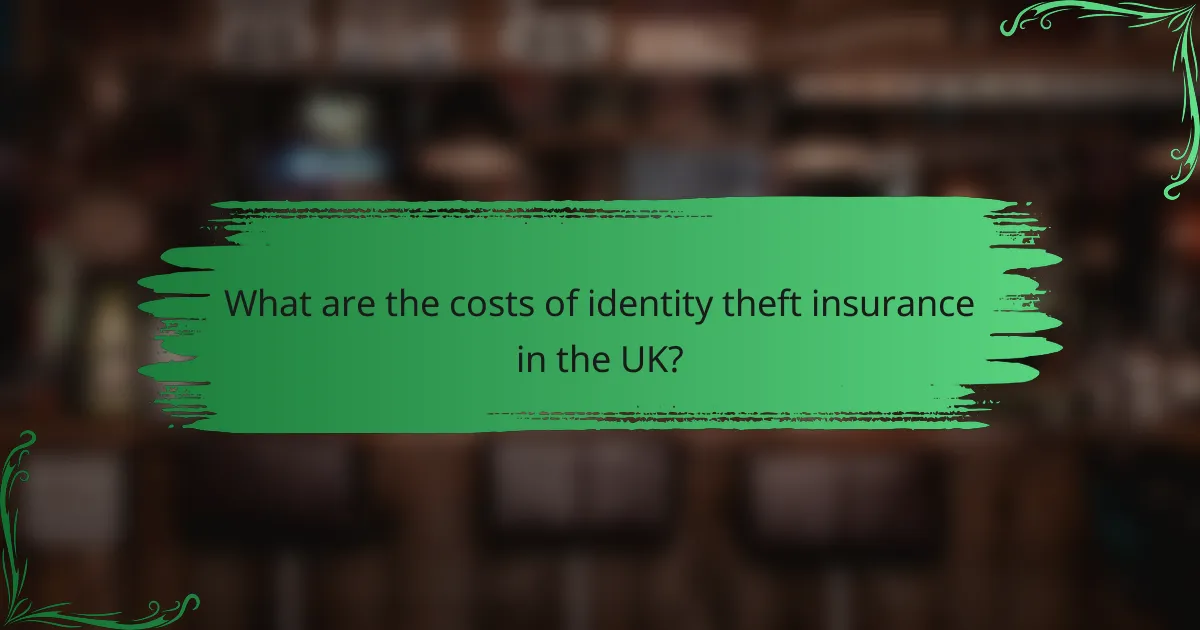 What are the costs of identity theft insurance in the UK?