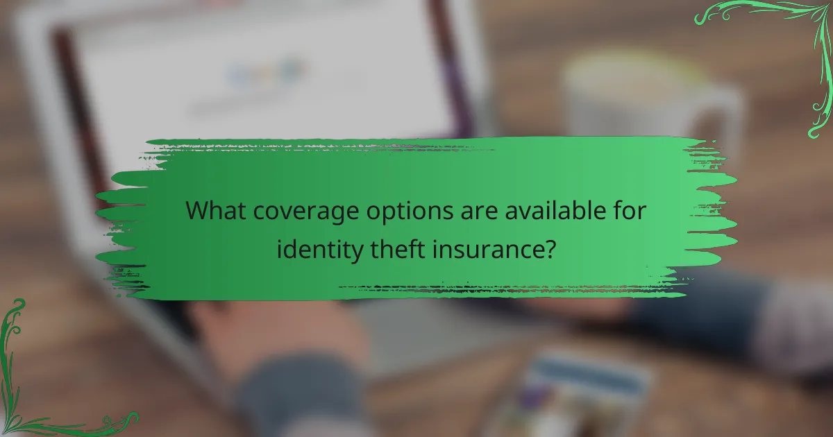What coverage options are available for identity theft insurance?